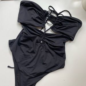 Oysho Black cutout swimsuit